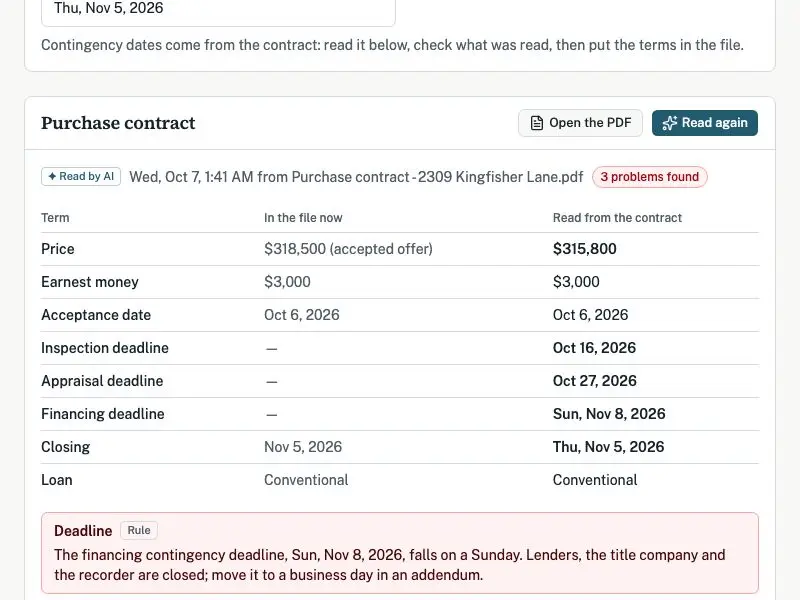 Contract, read by AI — Bluestem Realty Group