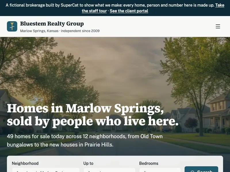 Live listings site — Bluestem Realty Group