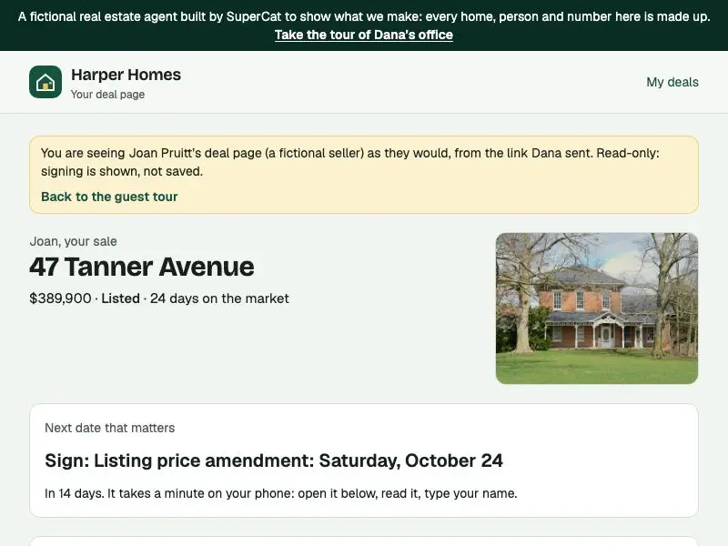 Client page — Harper Homes