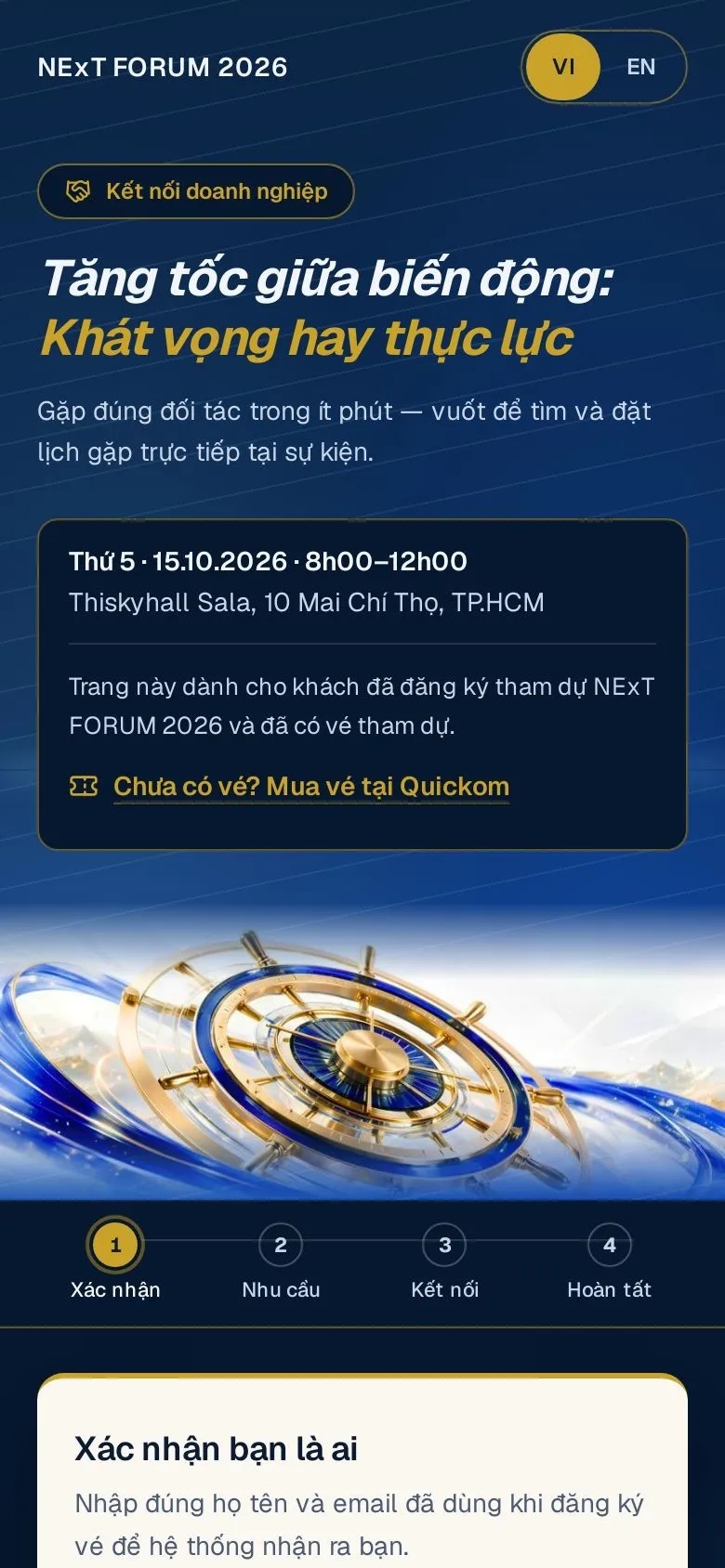 Trang xác nhận khách mời trên điện thoại