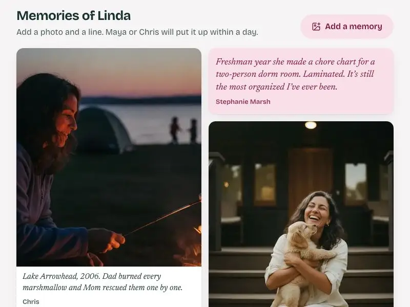 Memory wall — Linda's 50th