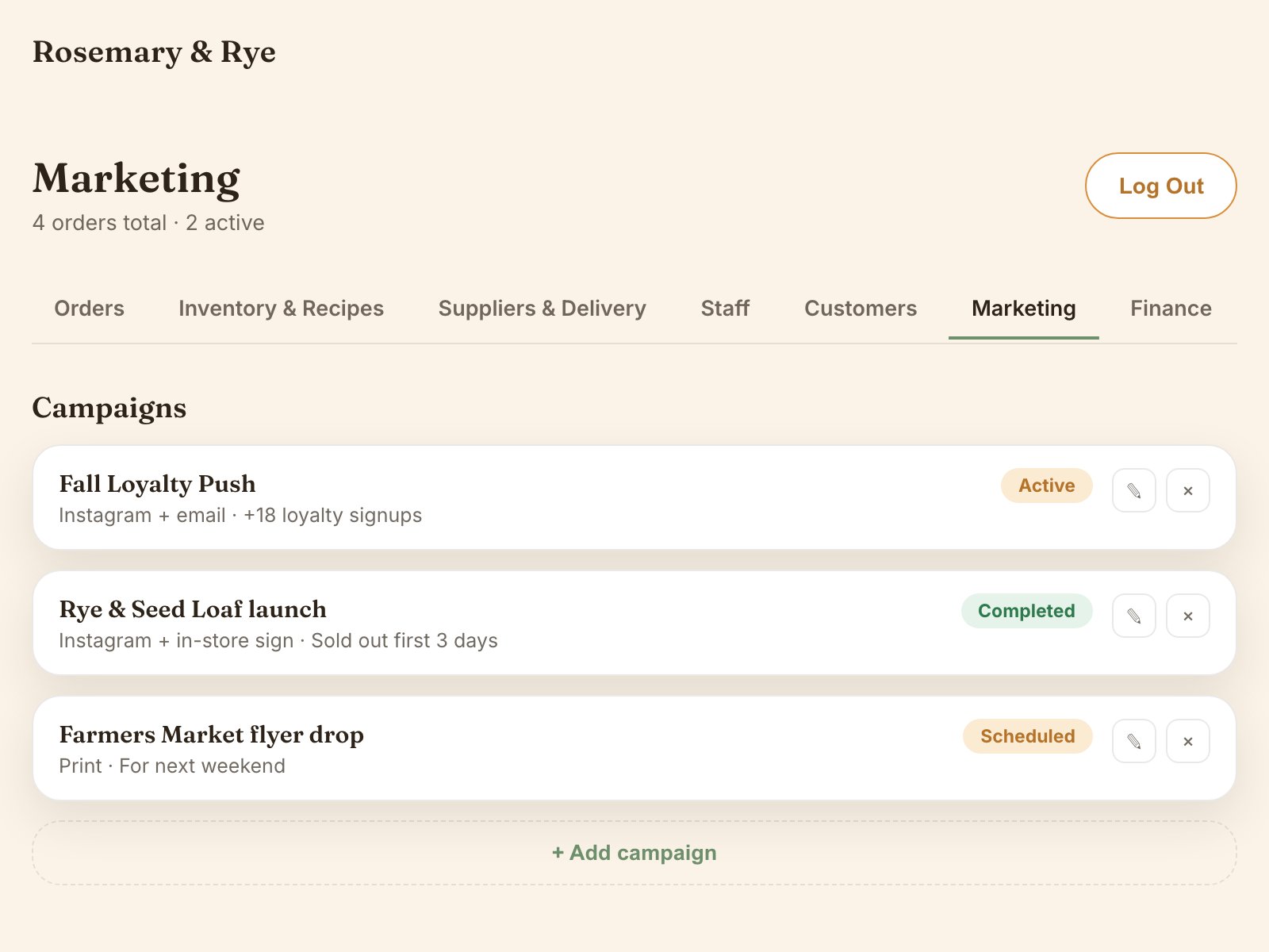 Marketing — Rosemary & Rye